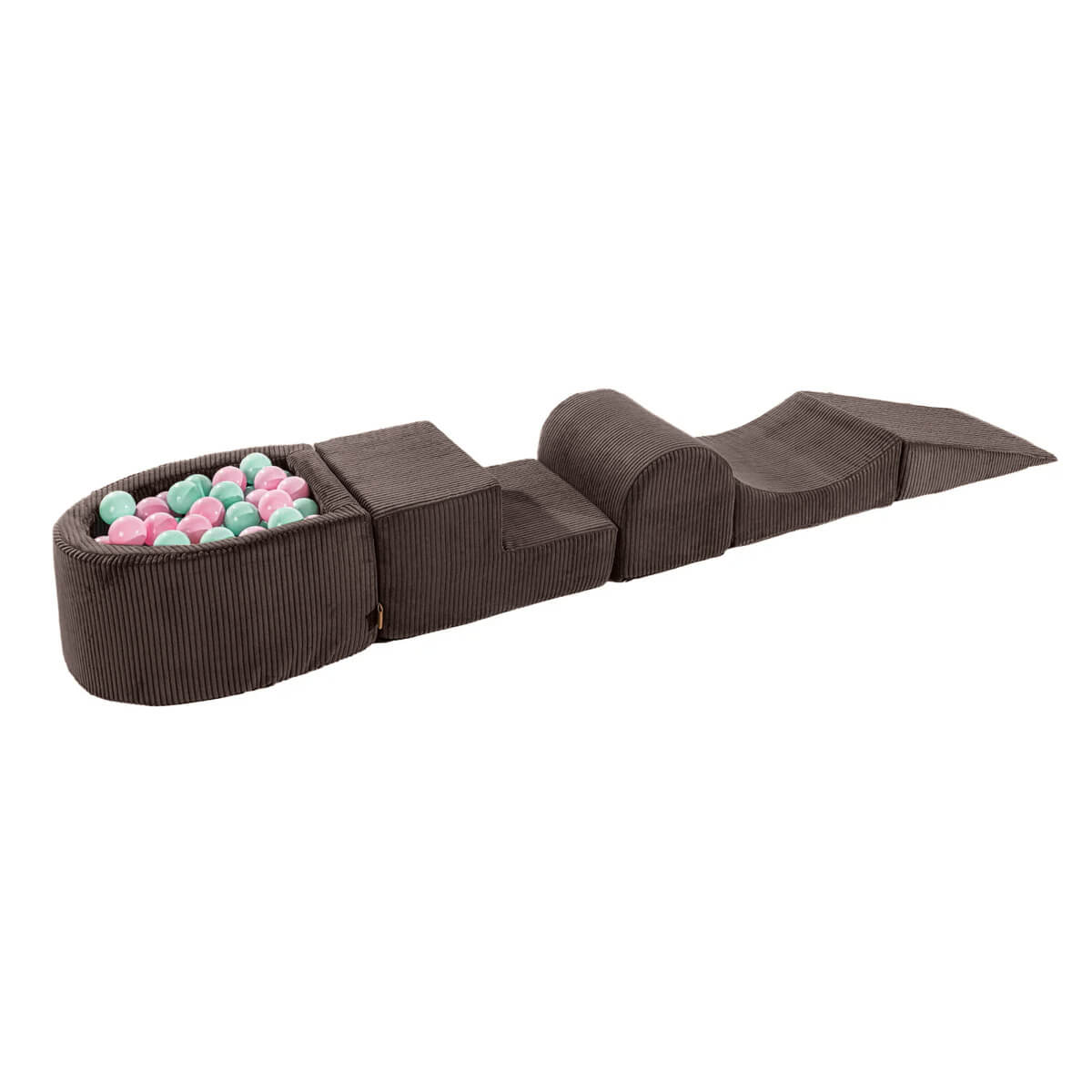 Meowbaby Aesthetic Kids Foam Climbing Blocks Brown - Baby Soft Play Set | Balls to Choose