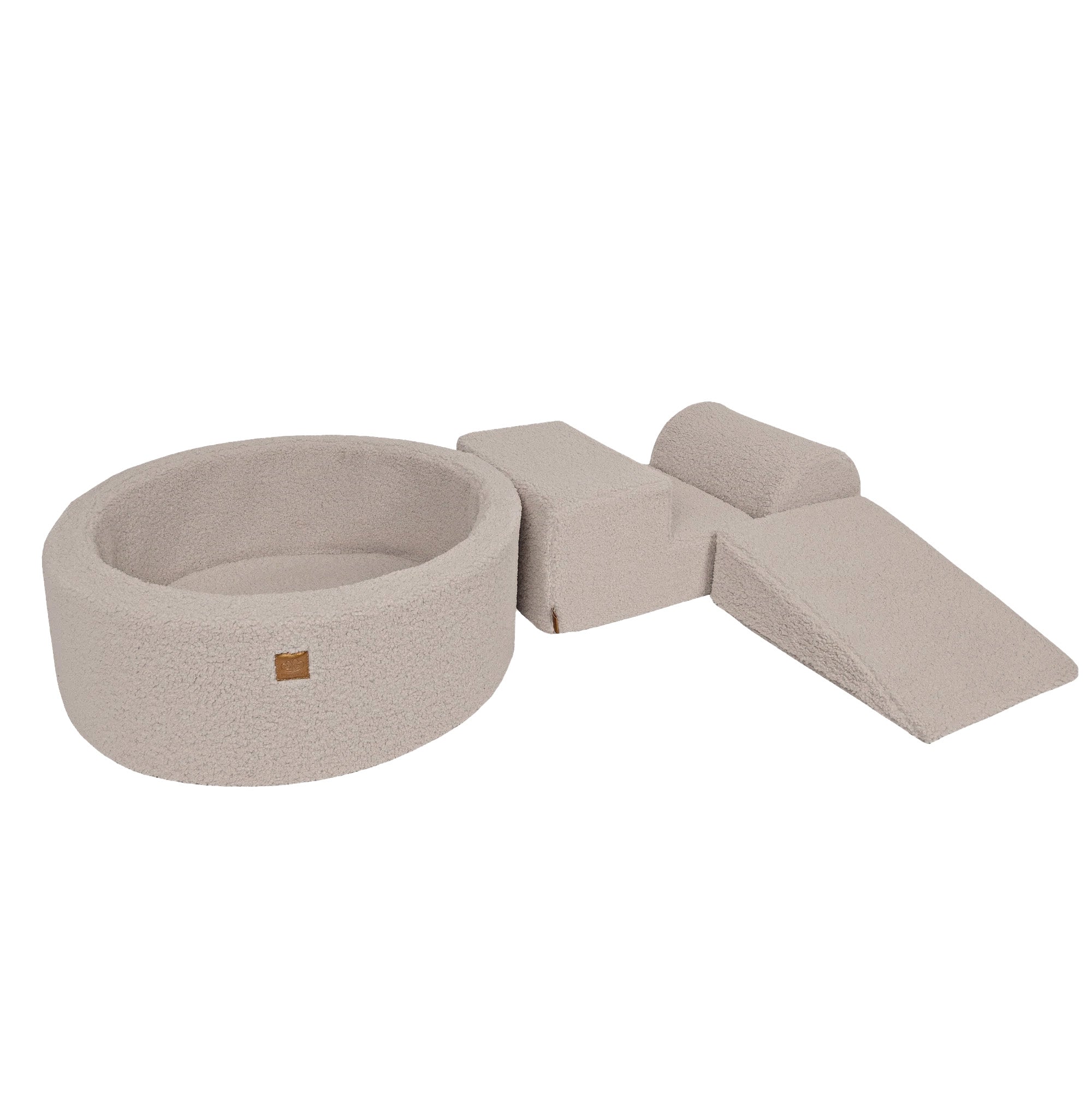 Meowbaby Bearly Kids Foam Climbing Blocks Light Grey - Baby Soft Play Set | Balls to Choose