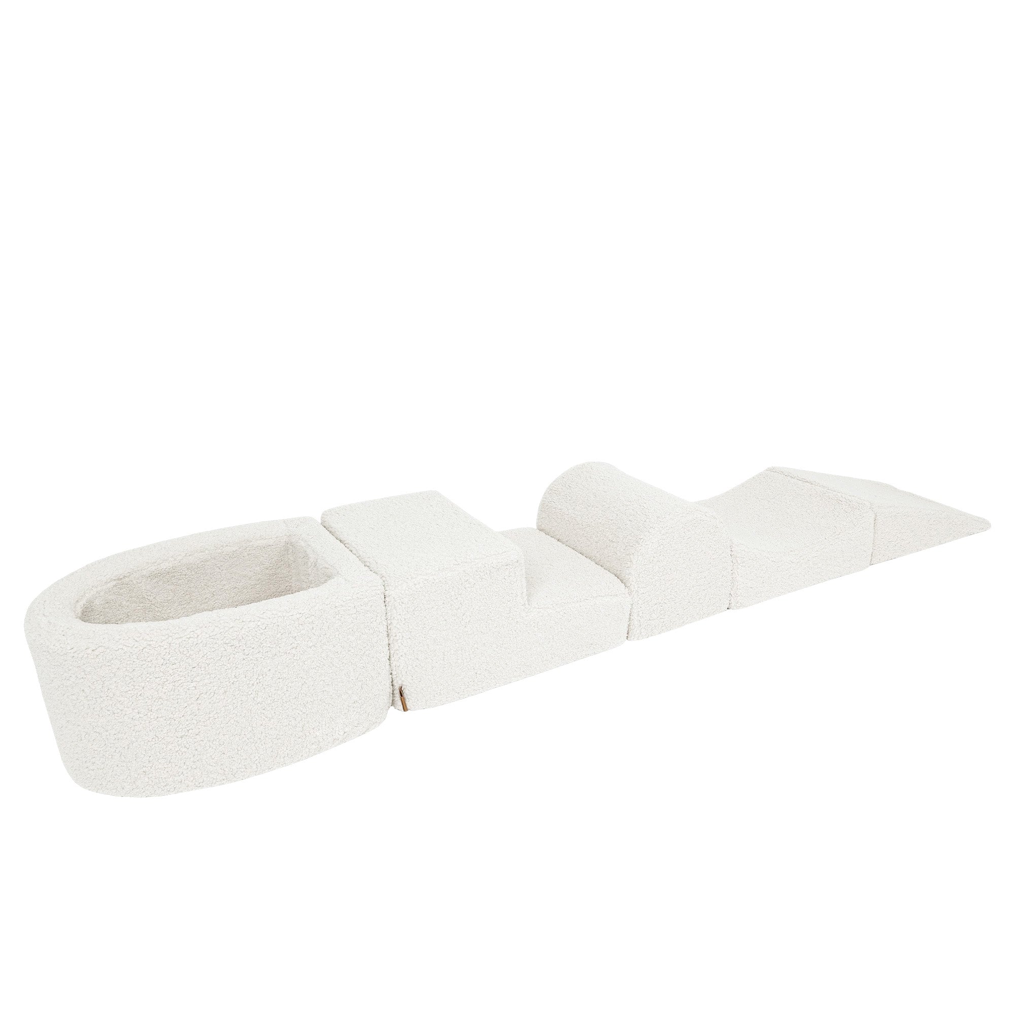 Meowbaby Bearly Kids Foam Climbing Blocks White - Baby Soft Play Set | Balls to Choose