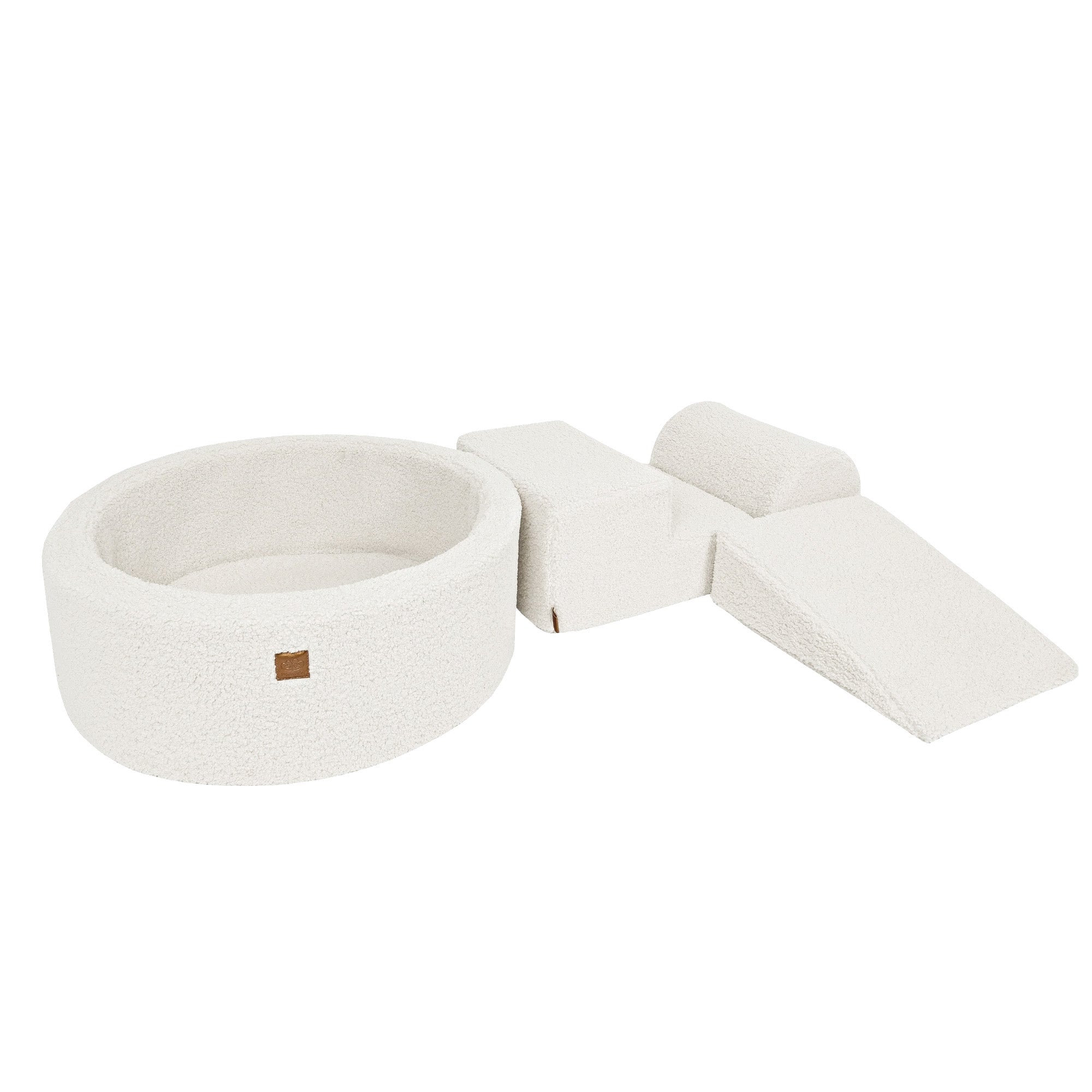 Meowbaby Bearly Kids Foam Climbing Blocks White - Baby Soft Play Set | Balls to Choose