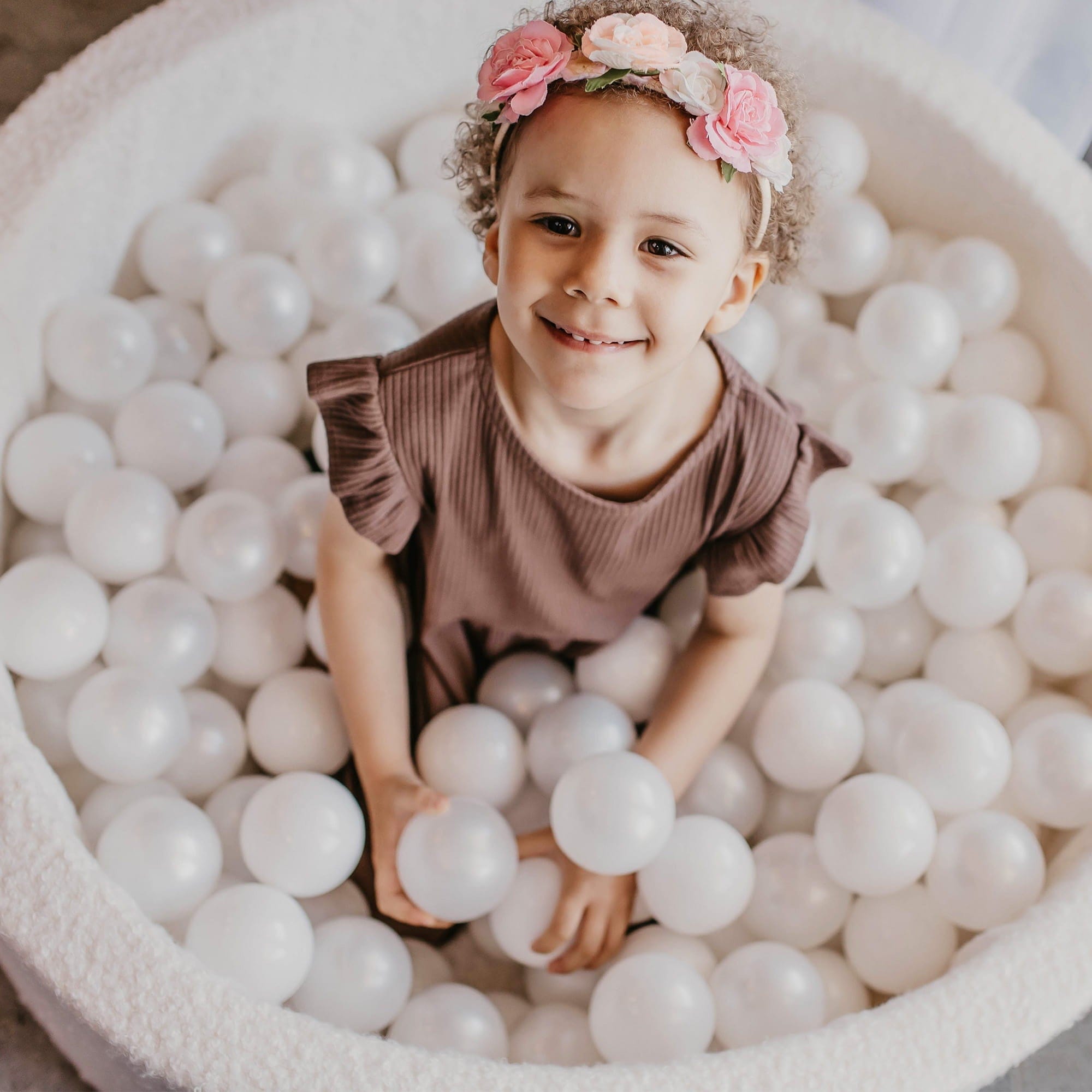 Meowbaby Boucle Foam Baby Ball Pit Grey Melange | Balls to Choose