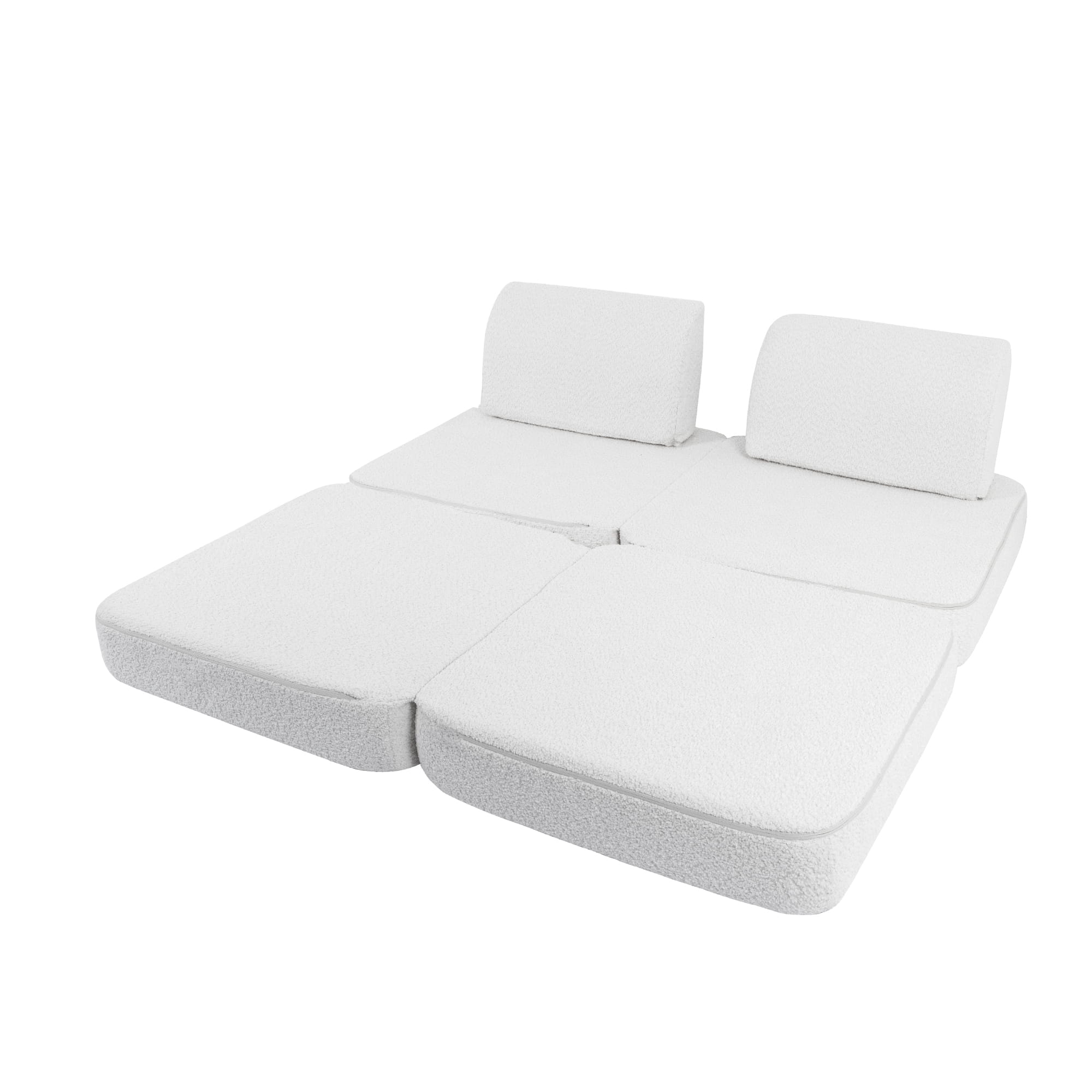 Meowbaby Boucle Sofa Basic – Modular Kids Play Sofa Bed | 4 Pieces