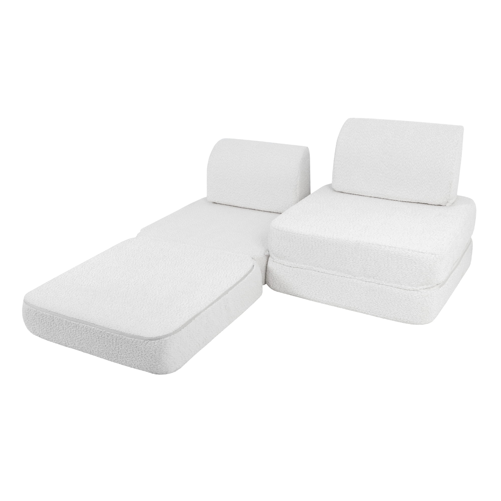 Meowbaby Boucle Sofa Basic – Modular Kids Play Sofa Bed | 4 Pieces