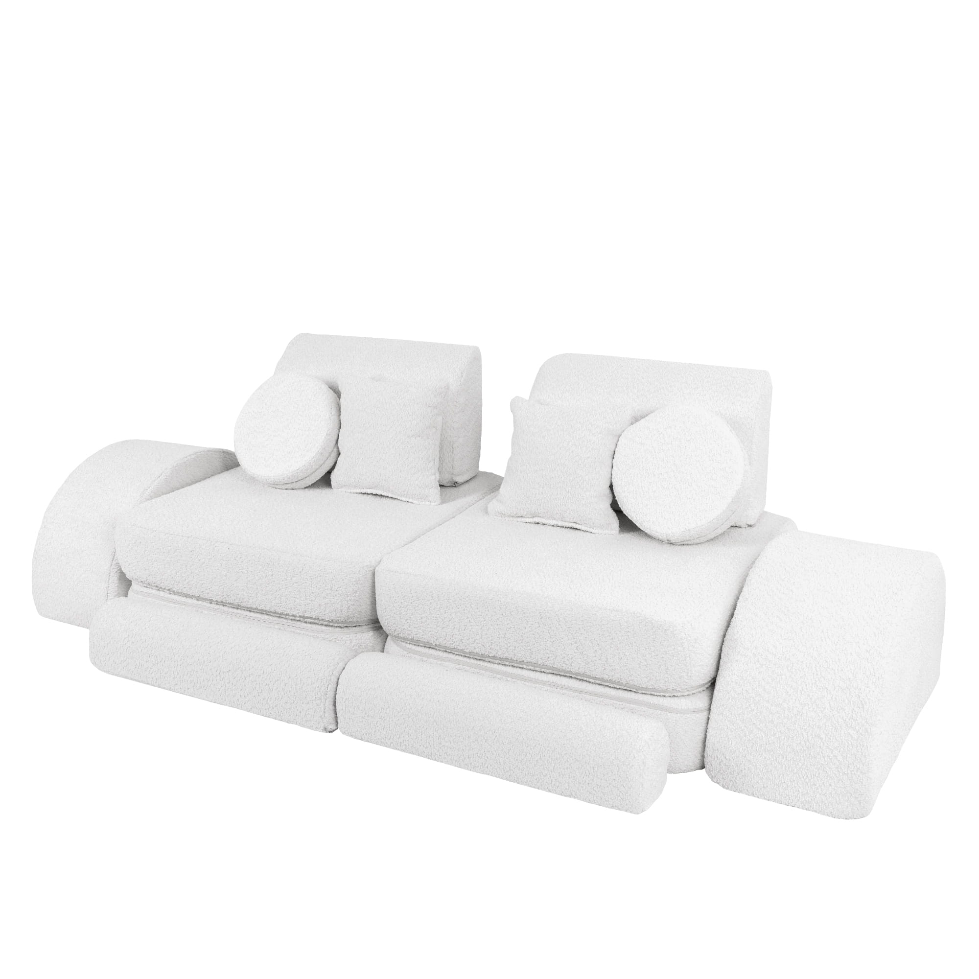 Meowbaby Boucle Sofa Max – Modular Kids Play Sofa Bed | 12 Pieces