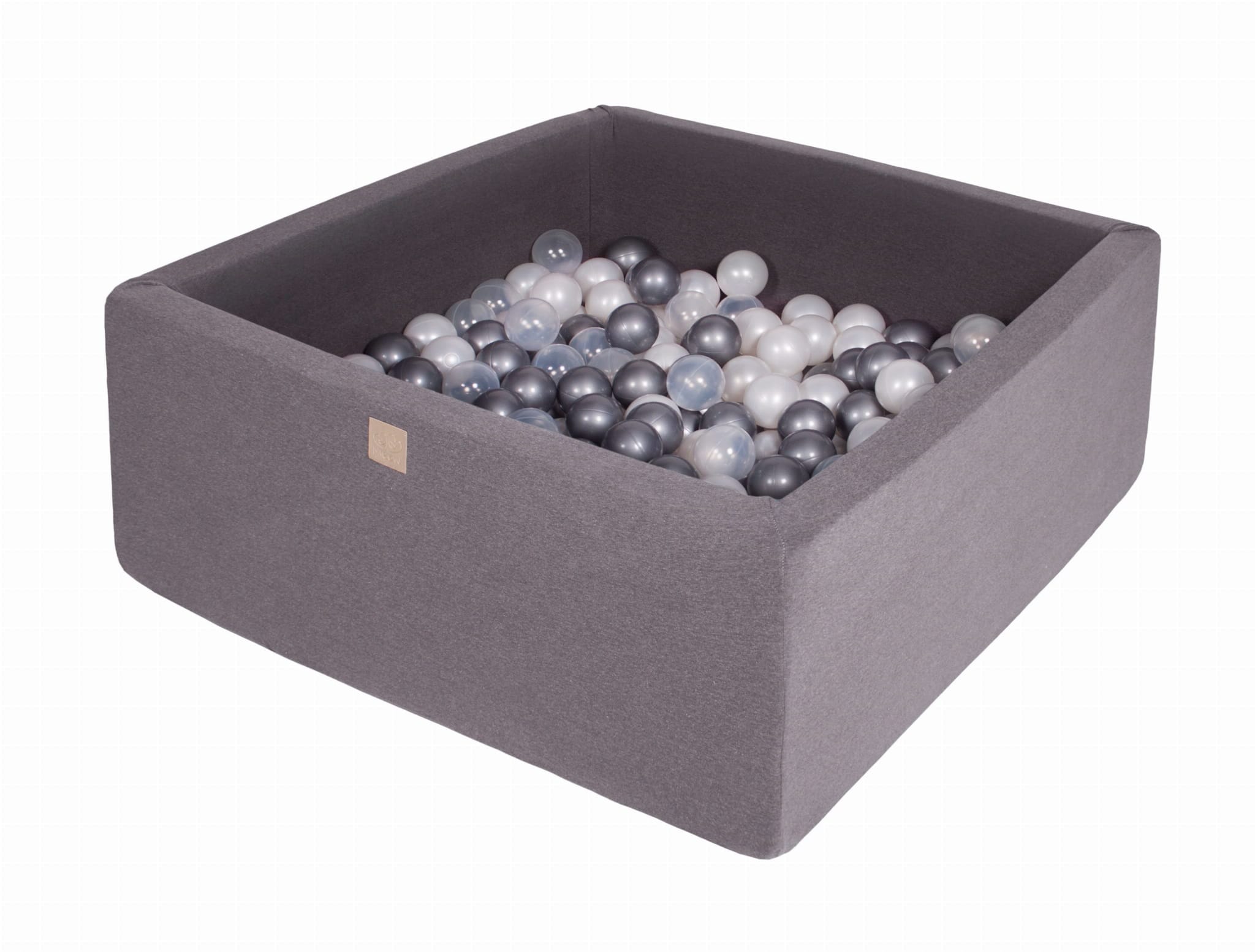 Meowbaby Cotton Ball Pit Dark Grey Square Balls to Choose