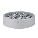 Piscine à balles ronde 120x30 cm en jersey, 300 balles - Gris | Balles au choix