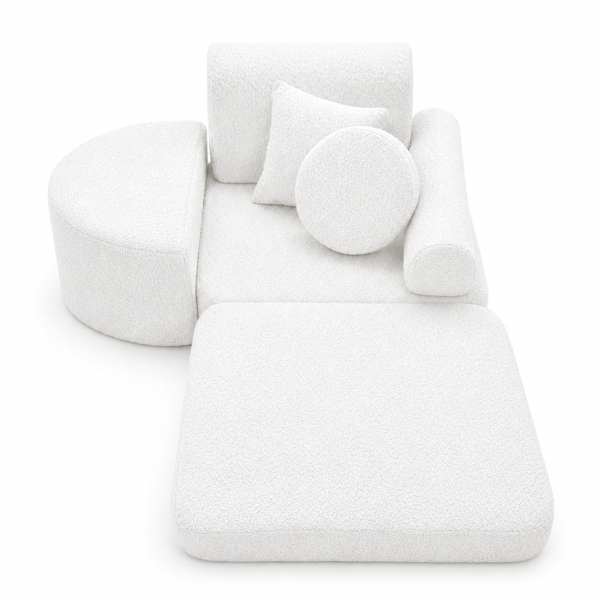 Meowbaby Modular Kids Chair – 6 Pieces | Boucle | 60cm