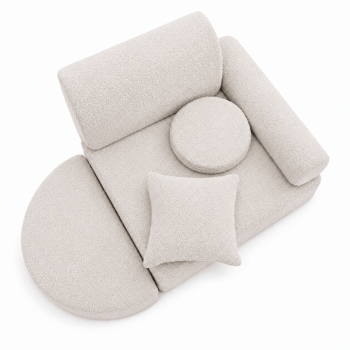 Meowbaby Modular Kids Chair – 6 Pieces | Boucle | 60cm