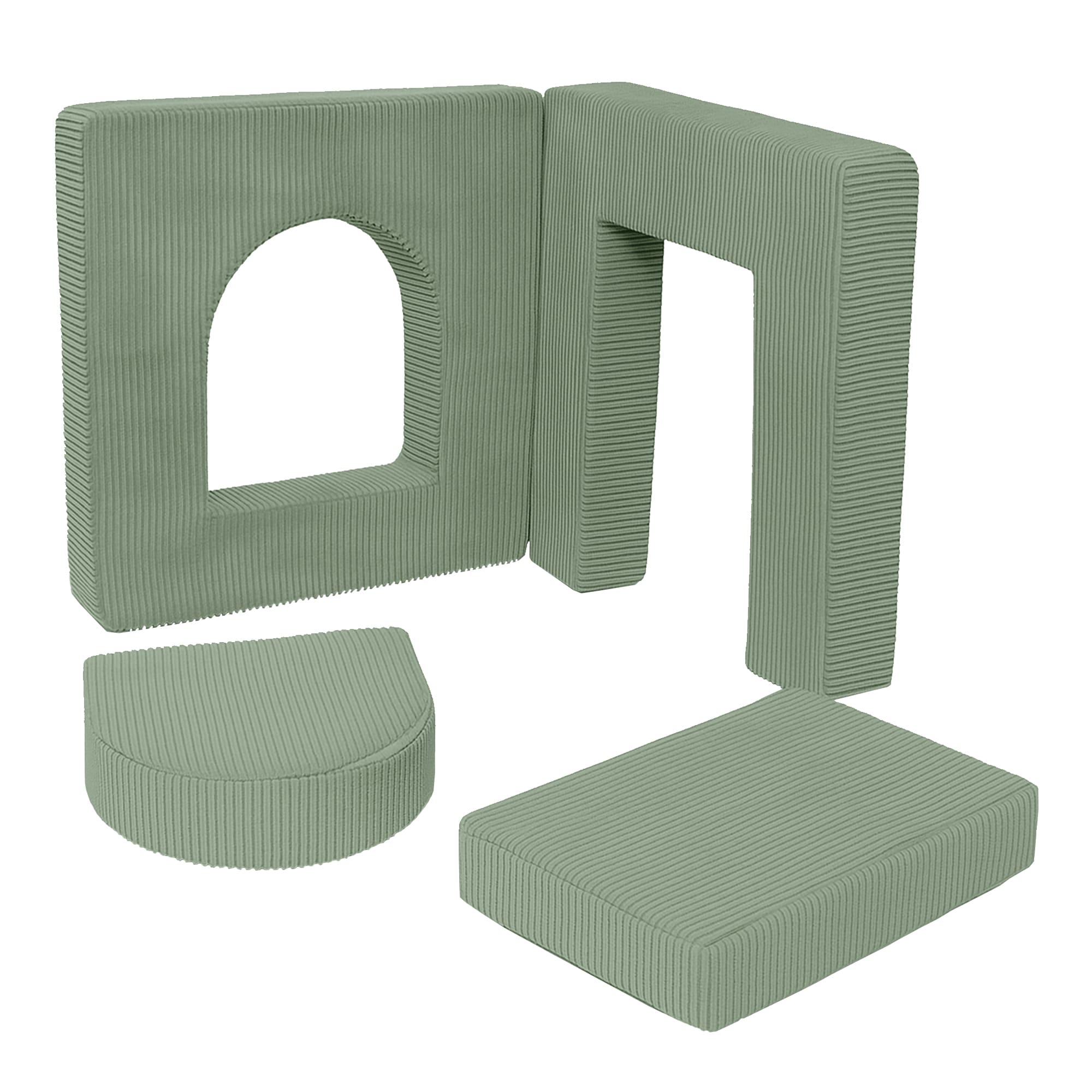 Meowbaby Aesthetic Soft Play Set for Toddlers | Foam Playground Archway | 4 Elements