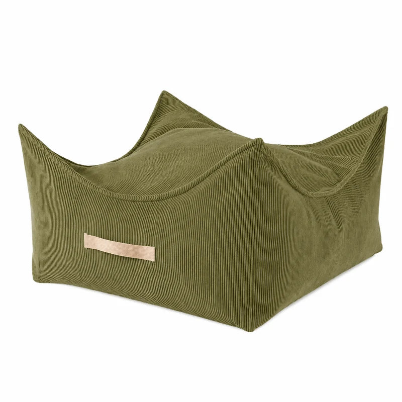 Coussin de sol carré en velours Corduroy à fines côtes Slimcord
