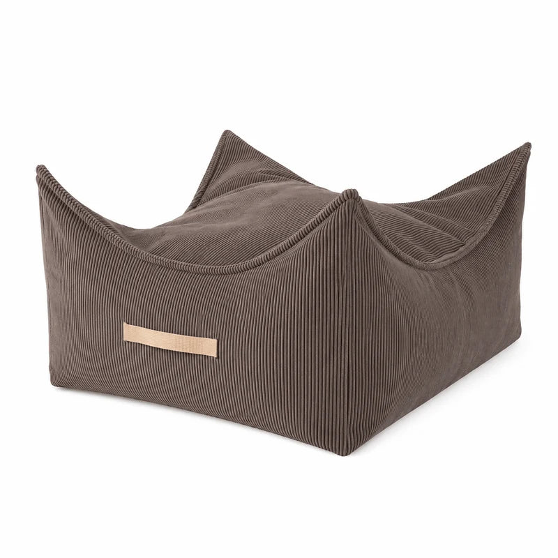 Coussin de sol carré en velours Corduroy à fines côtes Slimcord