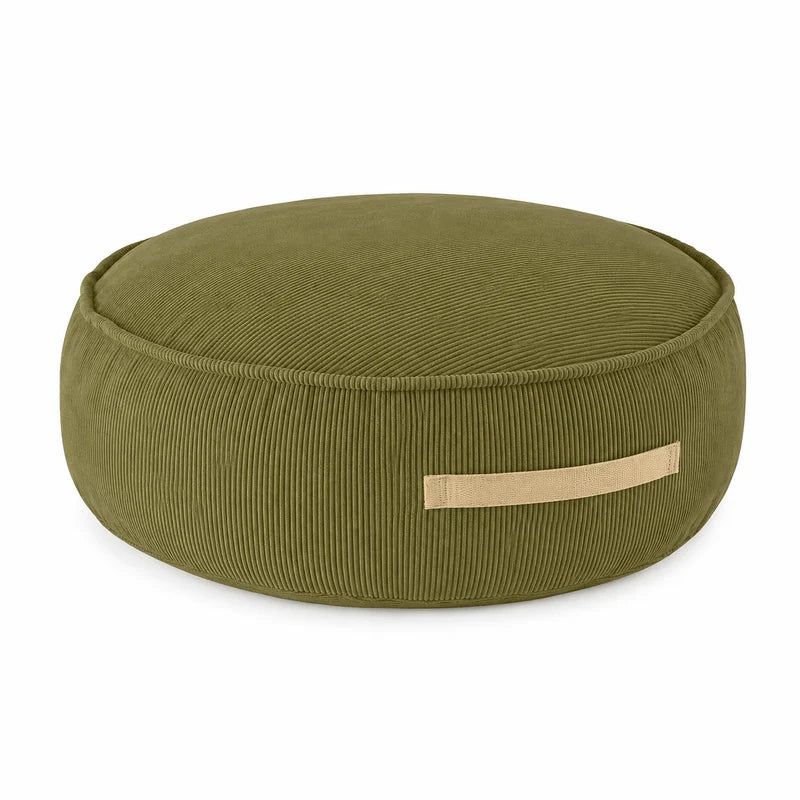 Coussin de sol rond en velours Corduroy à fines côtes Slimcord