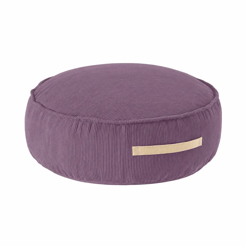 Coussin de sol rond en velours Corduroy à fines côtes Slimcord