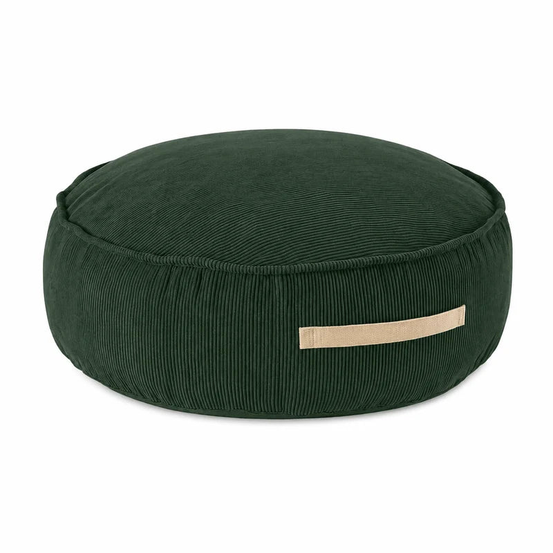 Coussin de sol rond en velours Corduroy à fines côtes Slimcord
