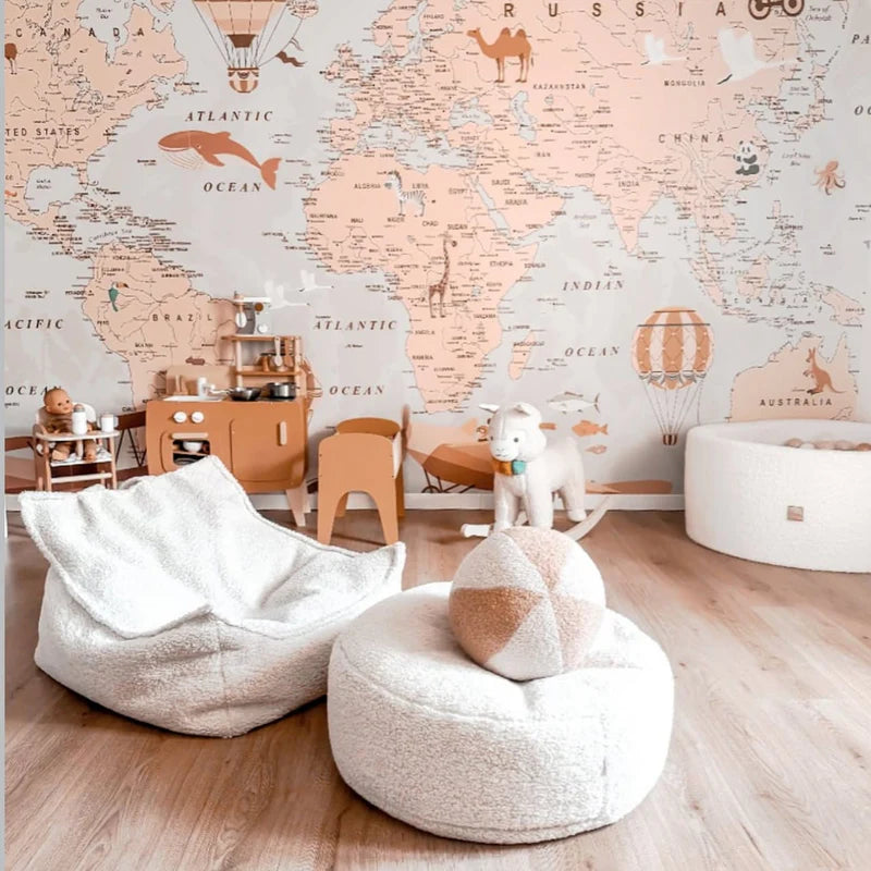 Pouf carré en peluche Bearly