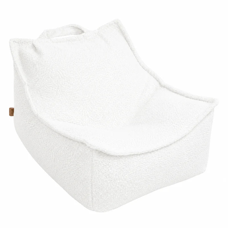 Pouf carré en tissu texturé bouclé