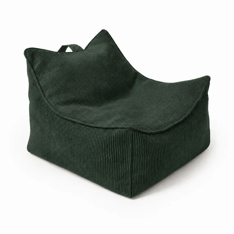 Pouf carré en velours Corduroy à fines côtes Slimcord