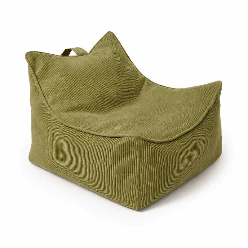 Pouf carré en velours Corduroy à fines côtes Slimcord