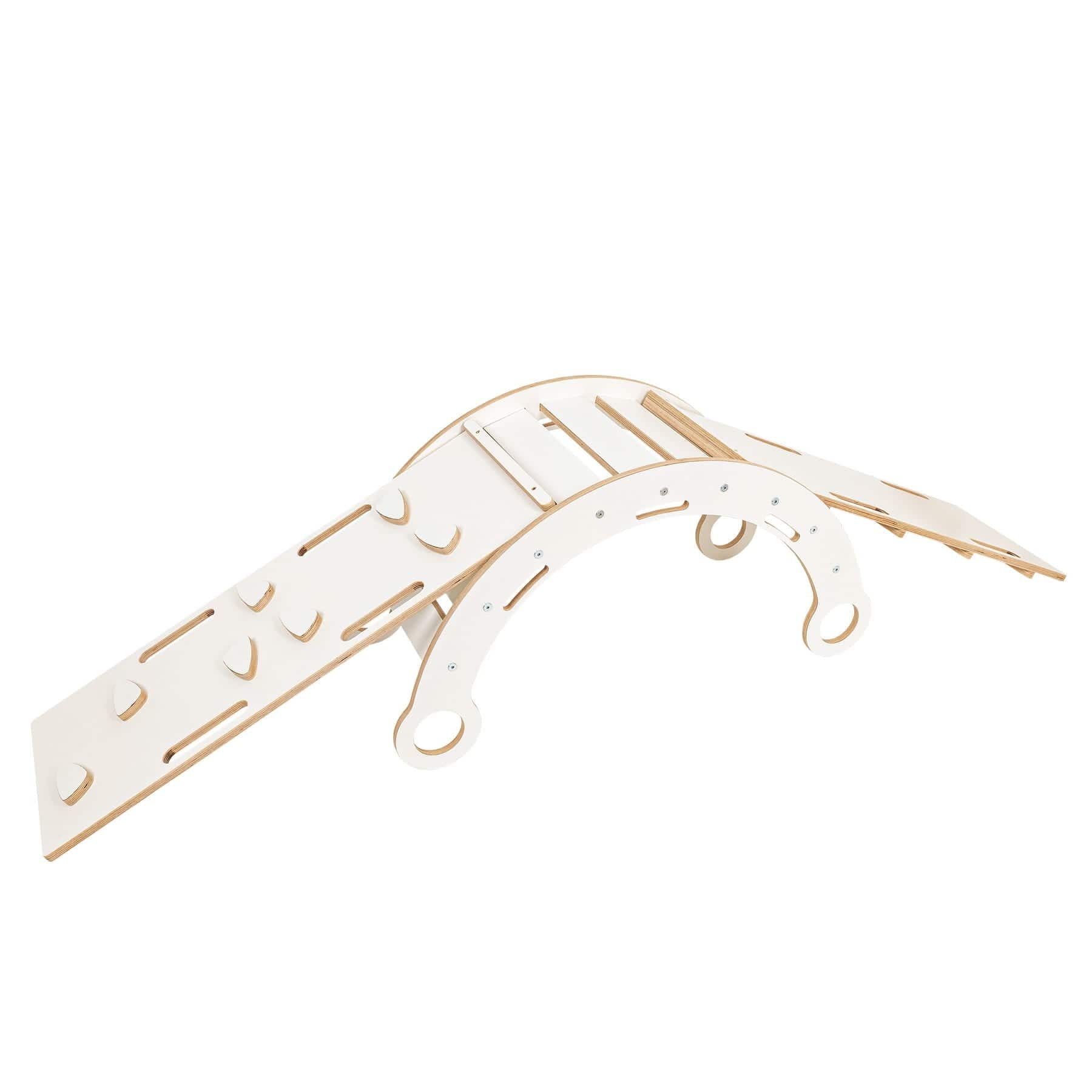 Meowbaby Rocker White - Wooden Toddler Indoor Climbing Frame for Kids