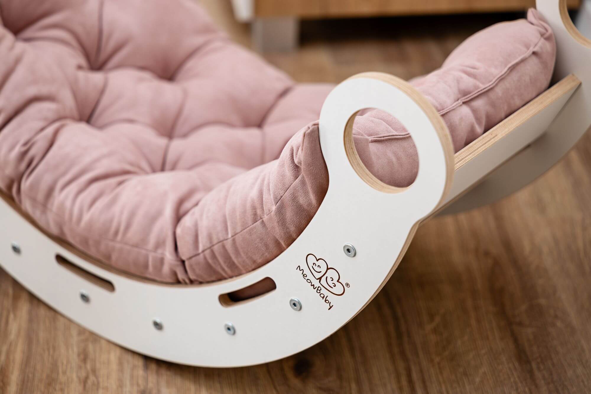 Meowbaby Rocker White - Wooden Toddler Indoor Climbing Frame for Kids