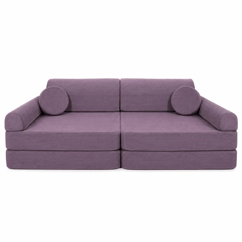 Canapé de jeu modulable Premium 160cm en velours Corduroy à fines côtes Slimcord | 8 Pièces