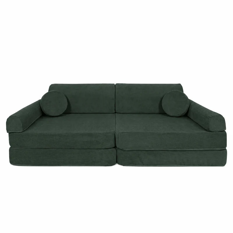 Canapé de jeu modulable Premium 160cm en velours Corduroy à fines côtes Slimcord | 8 Pièces