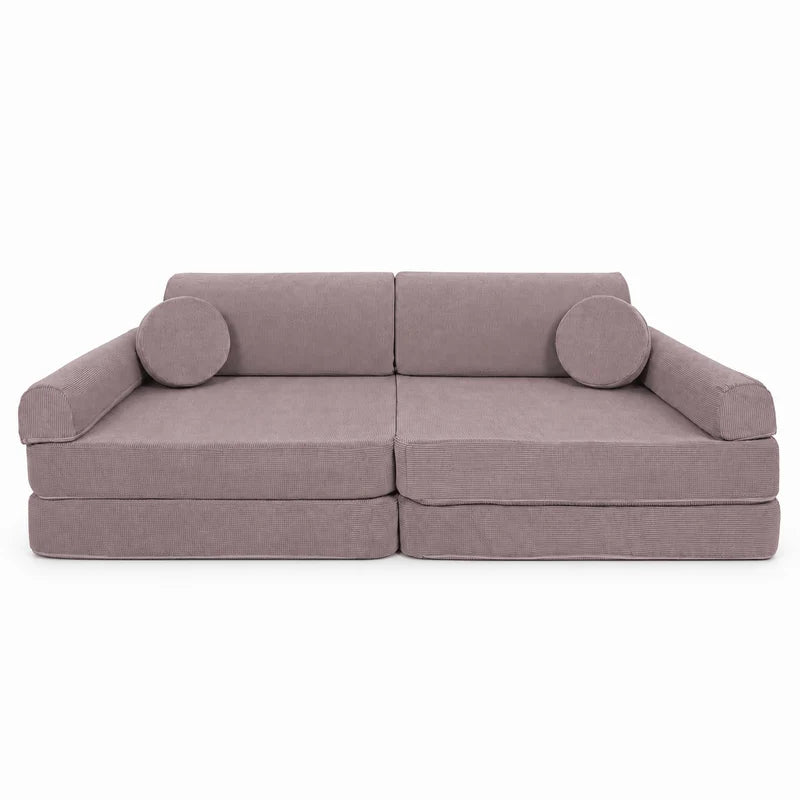 Canapé de jeu modulable Premium 160cm en velours Corduroy à fines côtes Slimcord | 8 Pièces