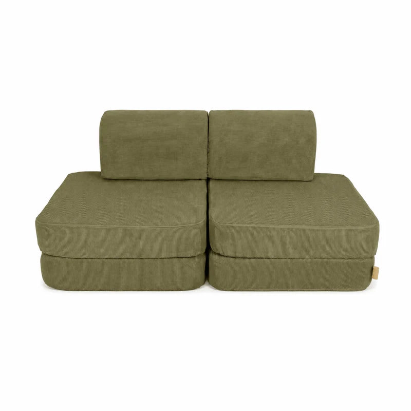 Canapé de jeu modulable Pocket 120cm en velours Corduroy à fines côtes Slimcord | 4 Pièces