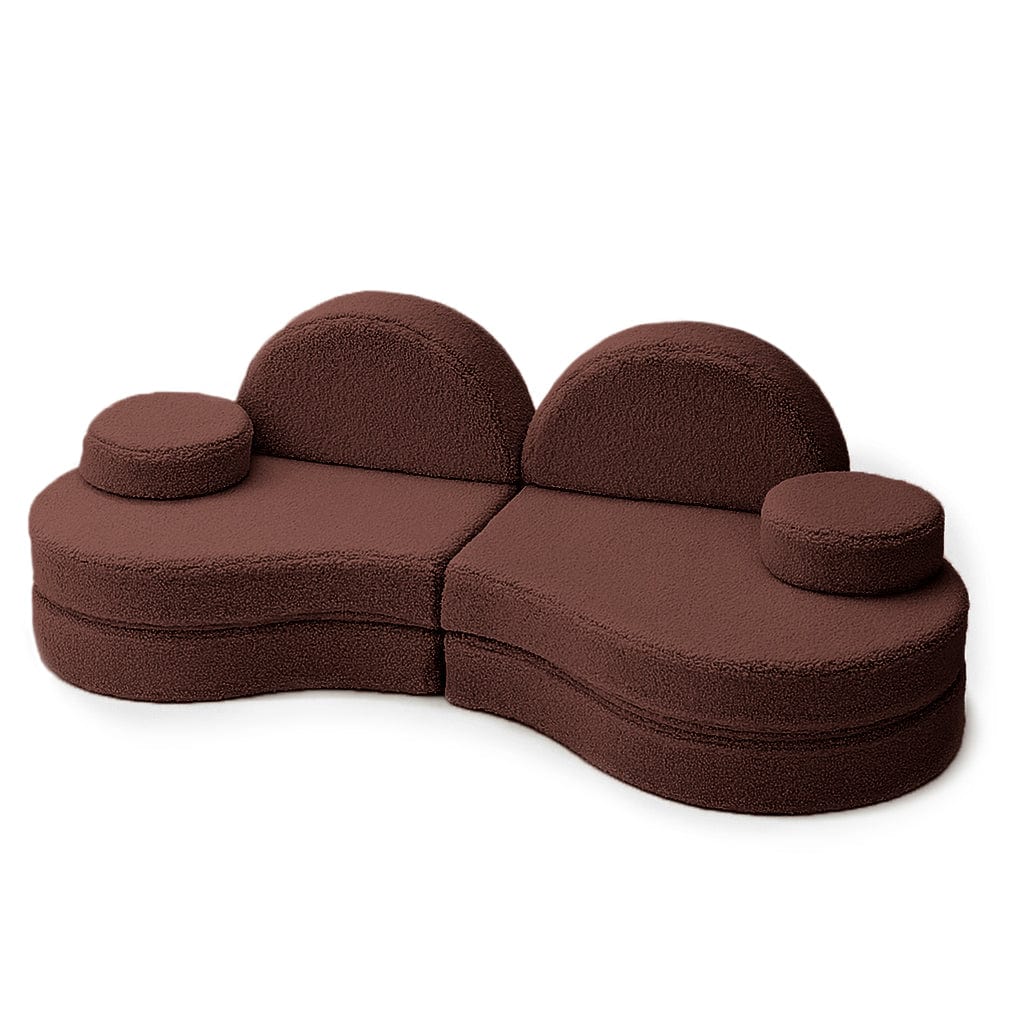 Canapé modulable Lunato 160cm en peluche Bearly | 6 Pièces