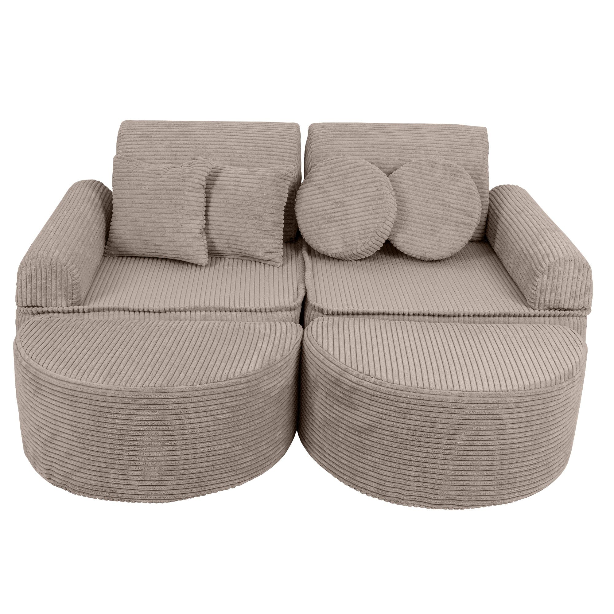 Canapé de jeu modulable Pocket 120cm en velours Corduroy à larges côtes Aesthetic | 12 Pièces