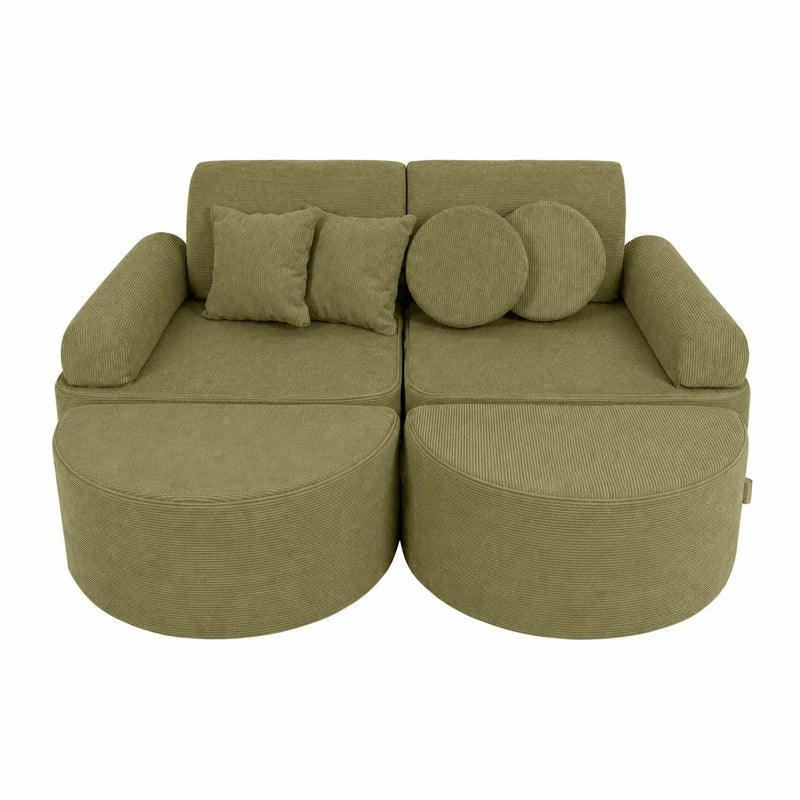 Canapé de jeu modulable Pocket 120cm en velours Corduroy à fines côtes Slimcord | 12 Pièces
