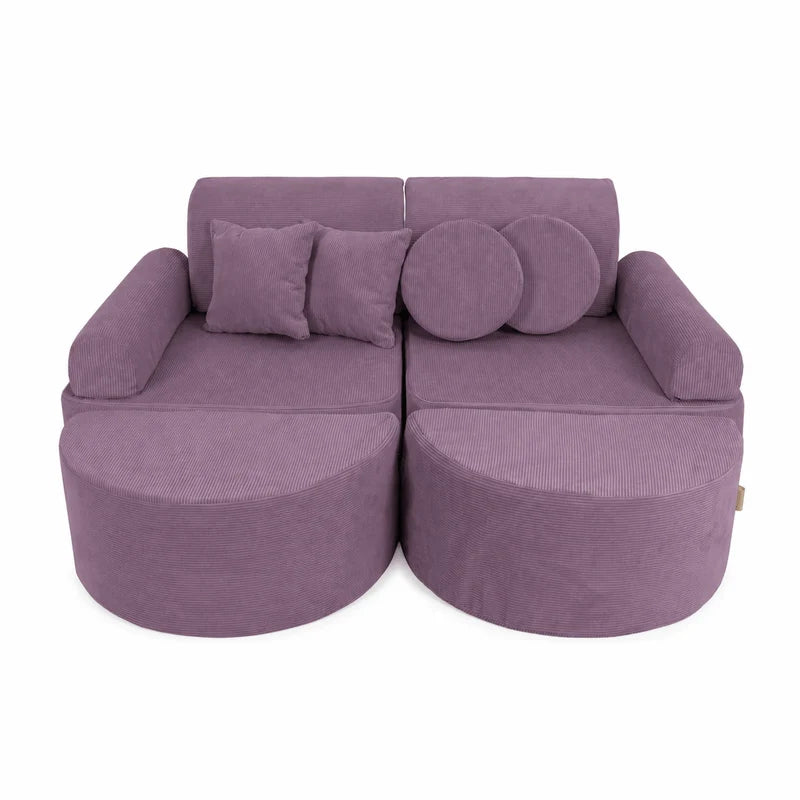 Canapé de jeu modulable Pocket 120cm en velours Corduroy à fines côtes Slimcord | 12 Pièces