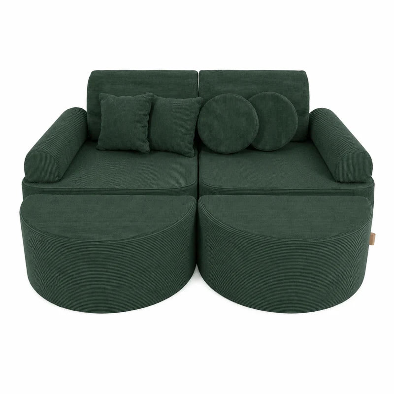 Canapé de jeu modulable Pocket 120cm en velours Corduroy à fines côtes Slimcord | 12 Pièces
