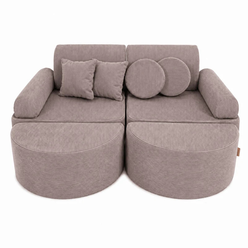 Canapé de jeu modulable Pocket 120cm en velours Corduroy à fines côtes Slimcord | 12 Pièces