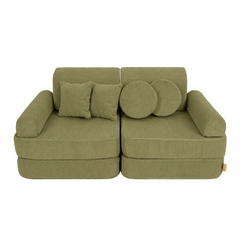 Canapé de jeu modulable Pocket 120cm en velours Corduroy à fines côtes Slimcord | 10 Pièces