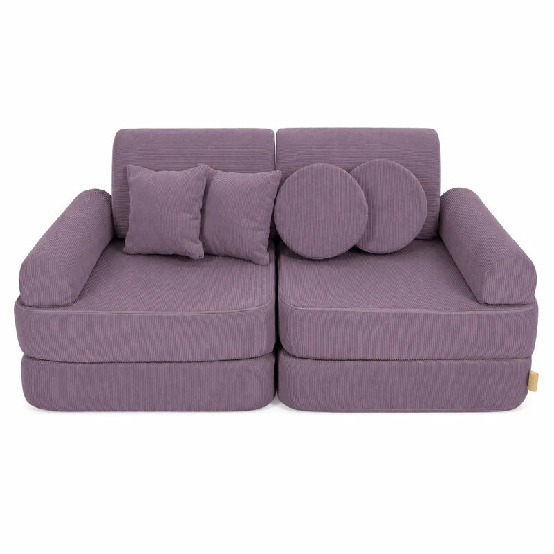 Canapé de jeu modulable Pocket 120cm en velours Corduroy à fines côtes Slimcord | 10 Pièces