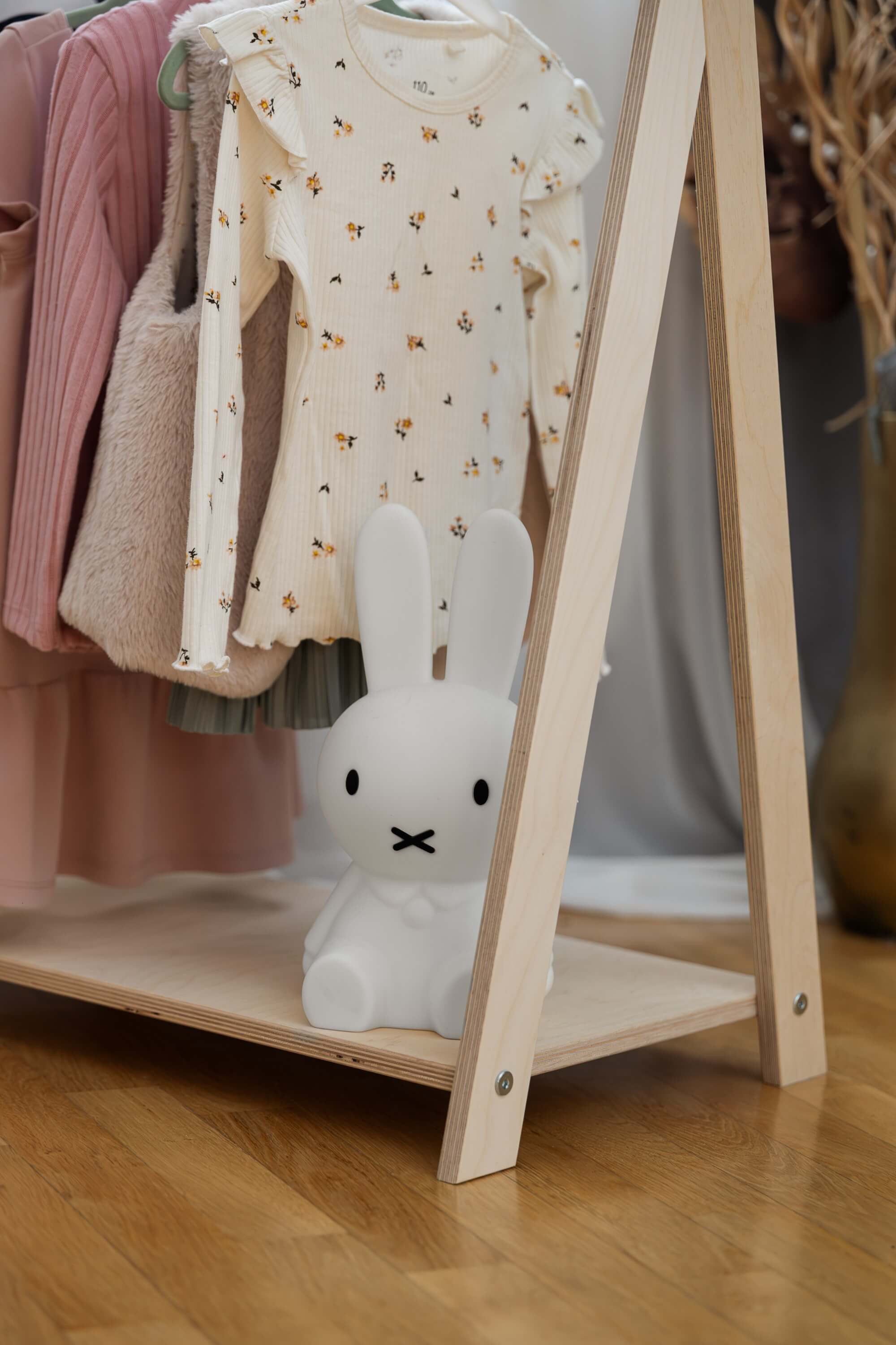 Meowbaby Tipi Hanger - Wooden Clothes Rail With Shelve For Kids Bedroom