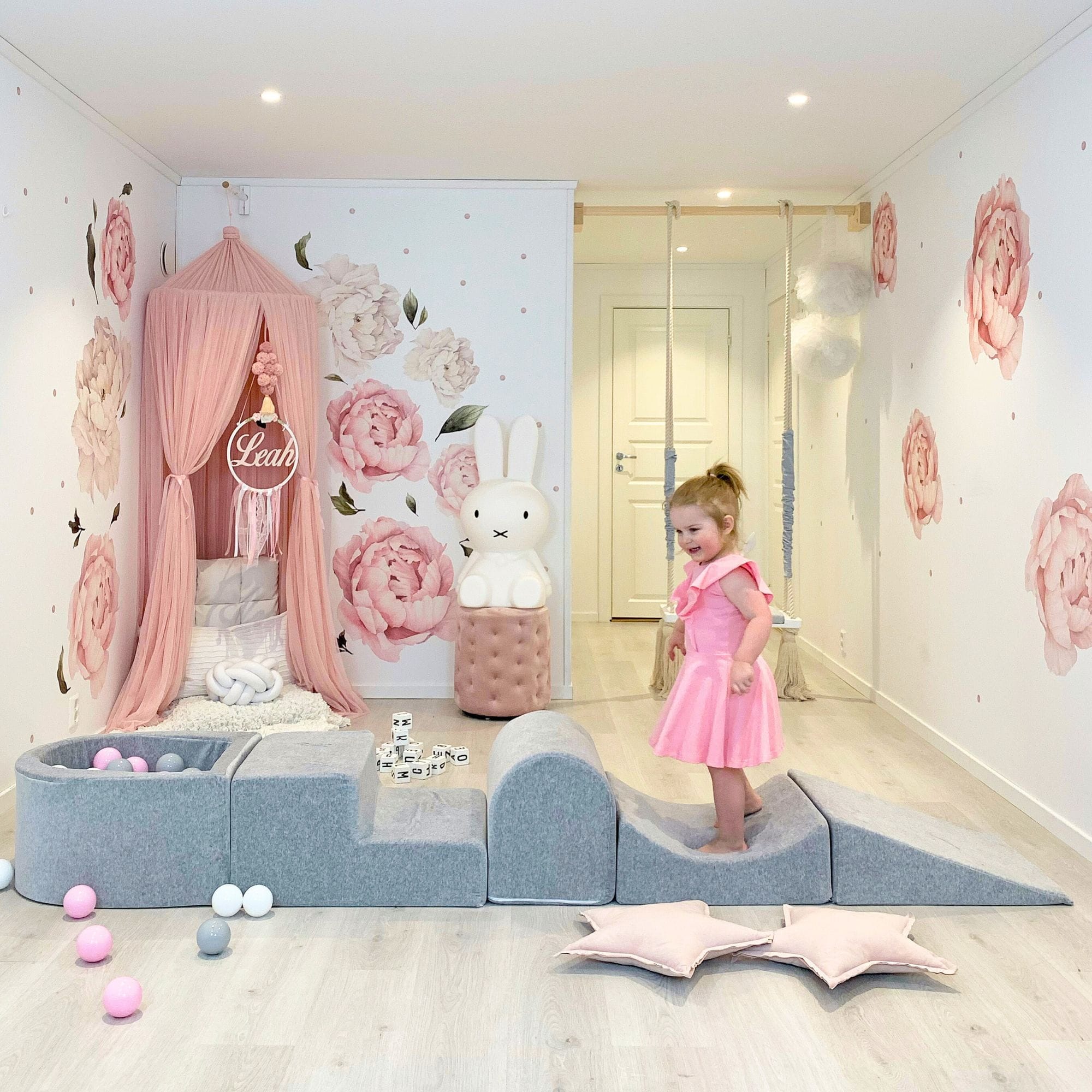 Meowbaby Velvet Kids Foam Climbing Blocks Light Grey - Baby Soft Play Set | Balls to Choose
