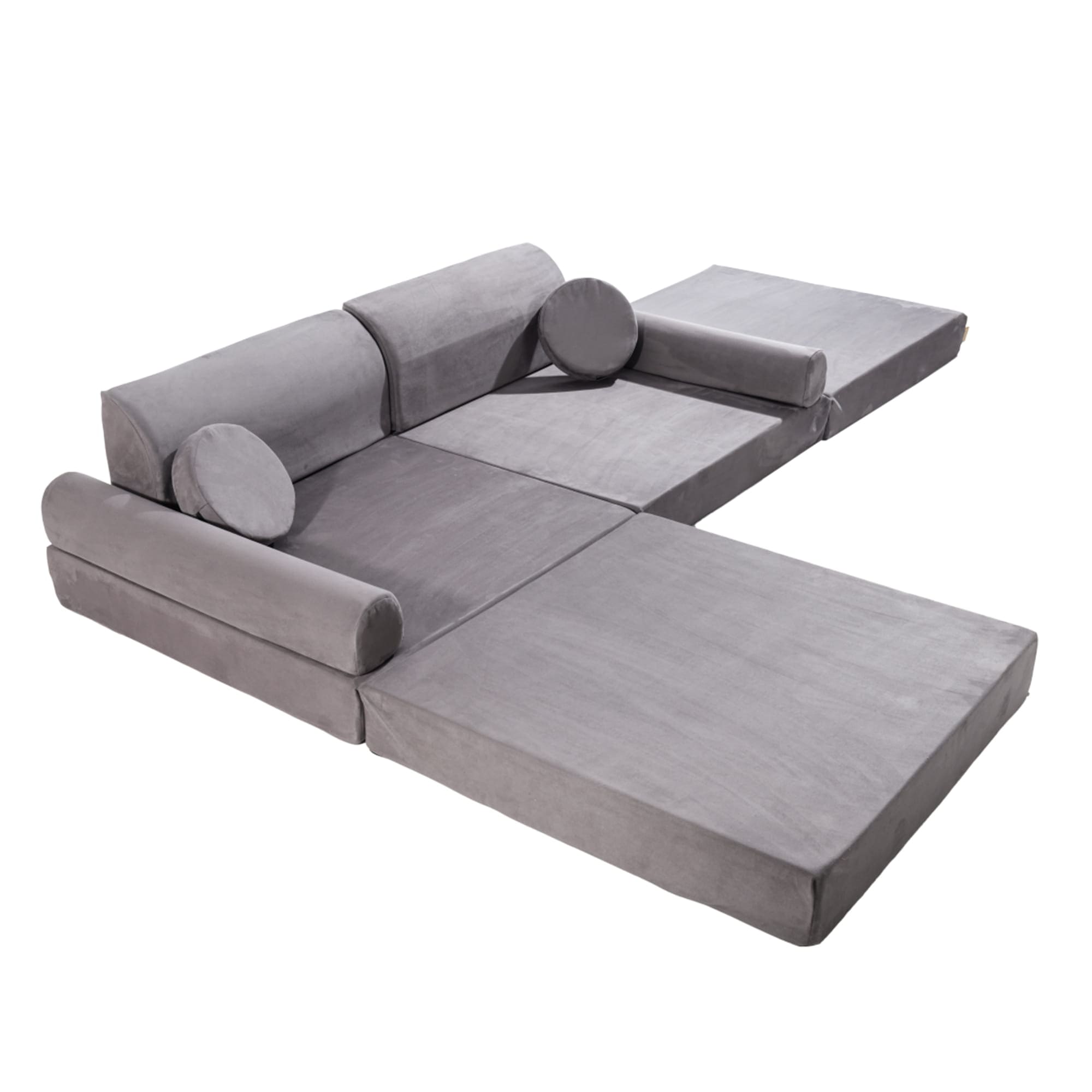 Meowbaby Velvet Kids Play Sofa - Modular Play Couch | 8 Pieces