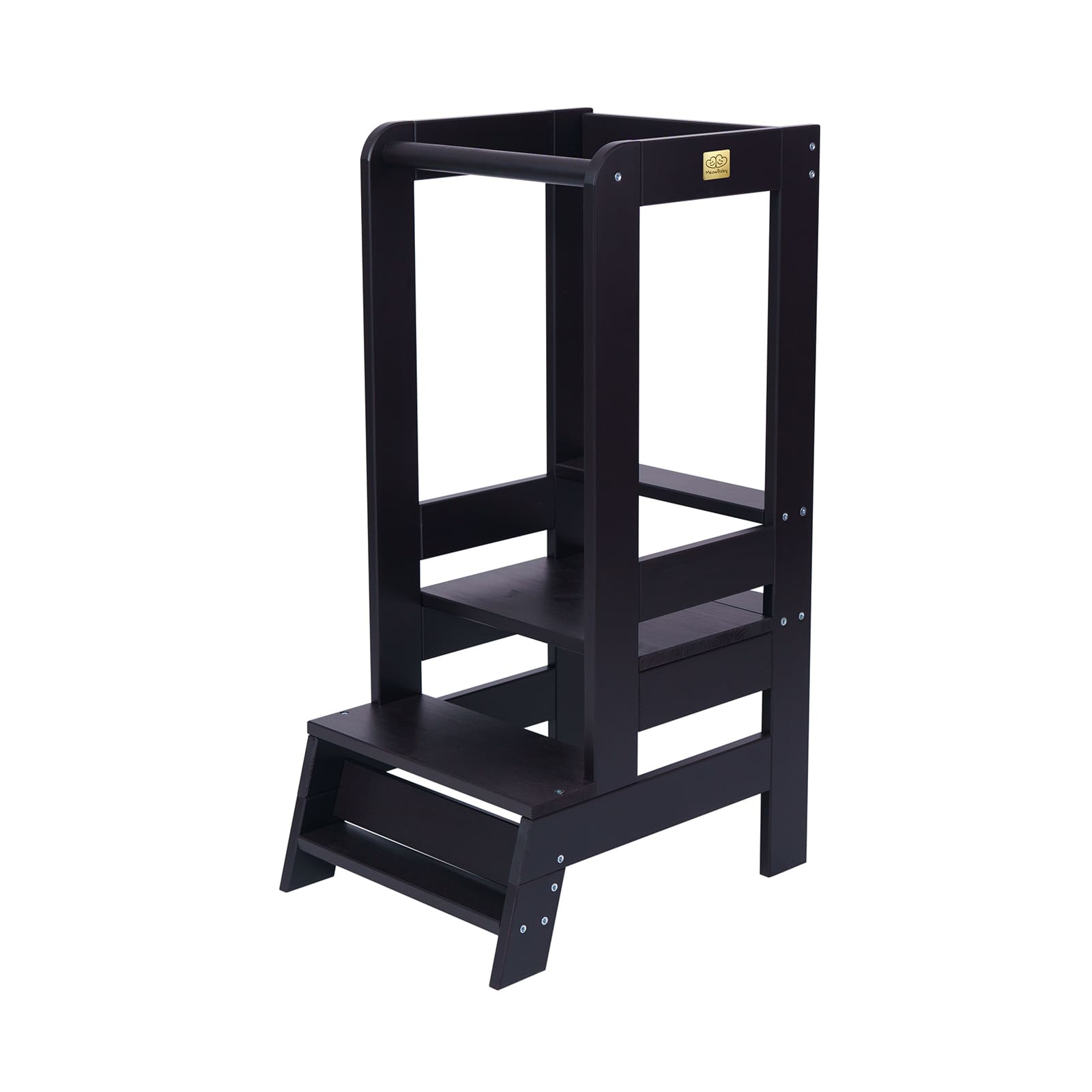 Meowbaby Wooden Kitchen Nursery Step Stool for Kids | 3 Adjustable Height