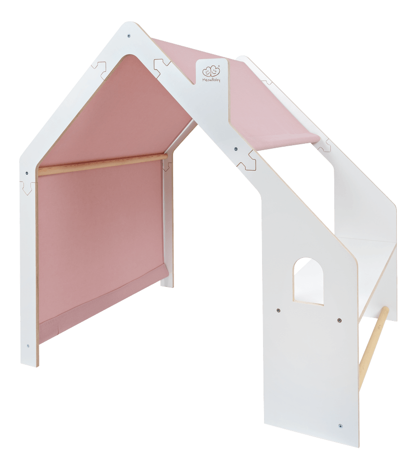 Meowbaby Wooden Playhouse for Kids - Large Indoor Play Tent