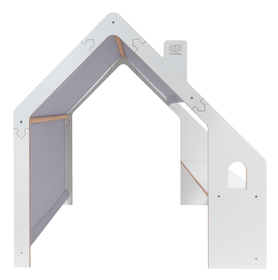 Meowbaby Wooden Playhouse for Kids - Large Indoor Play Tent