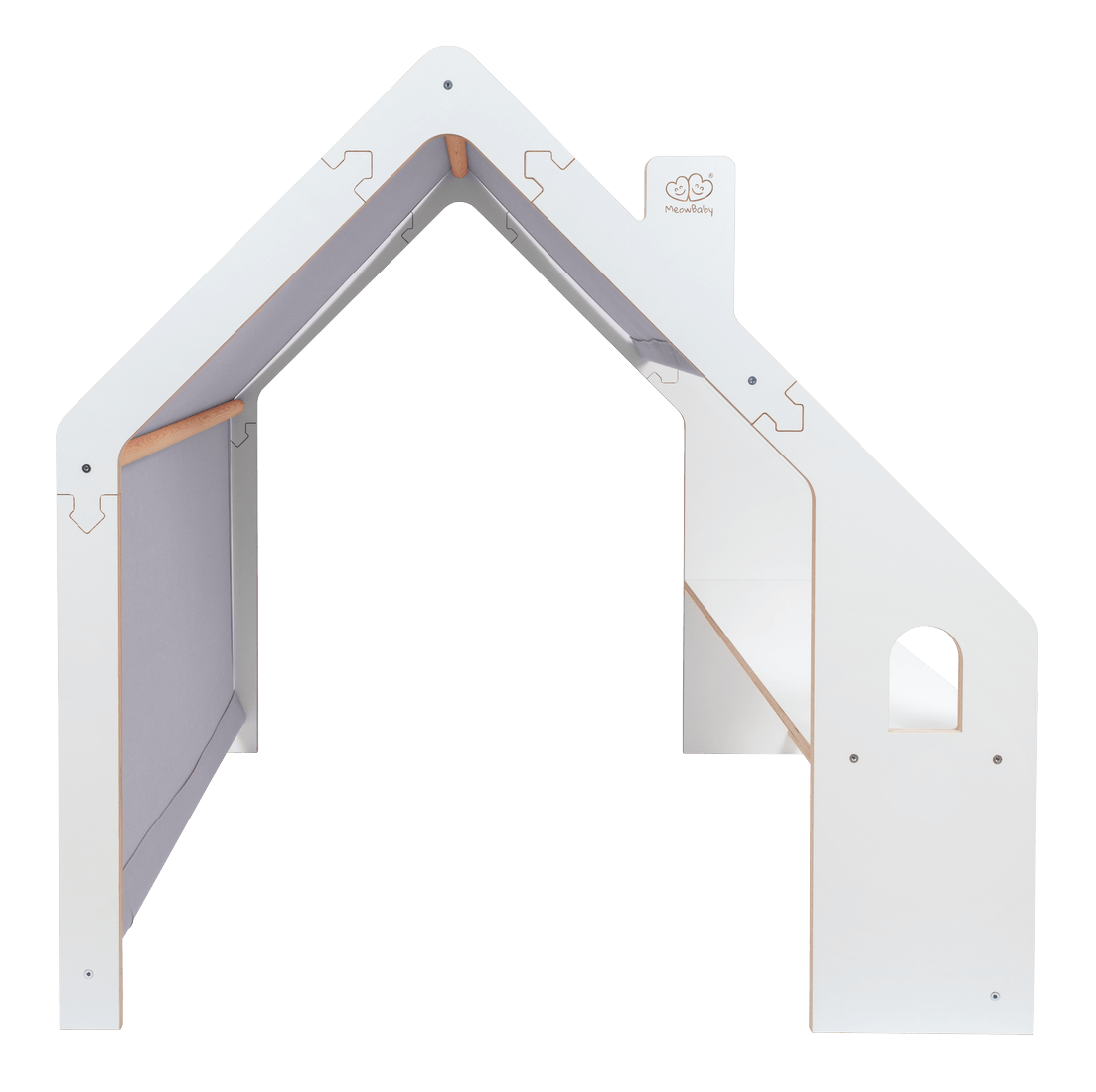 Meowbaby Wooden Playhouse for Kids - Large Indoor Play Tent