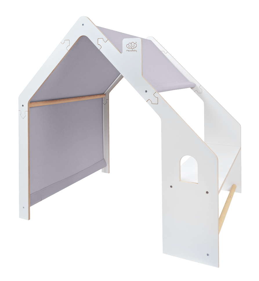 Meowbaby Wooden Playhouse for Kids - Large Indoor Play Tent