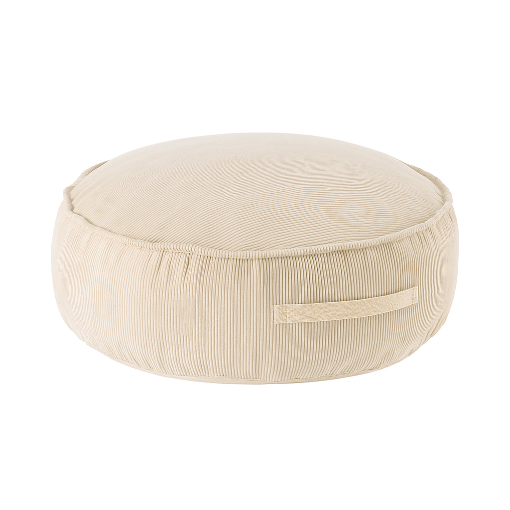 Coussin de sol rond en velours Corduroy à fines côtes Slimcord