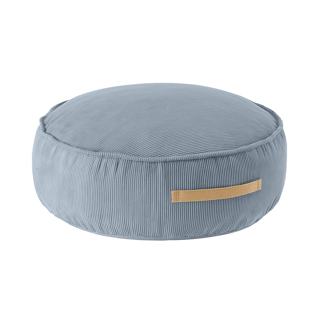 Coussin de sol rond en velours Corduroy à fines côtes Slimcord