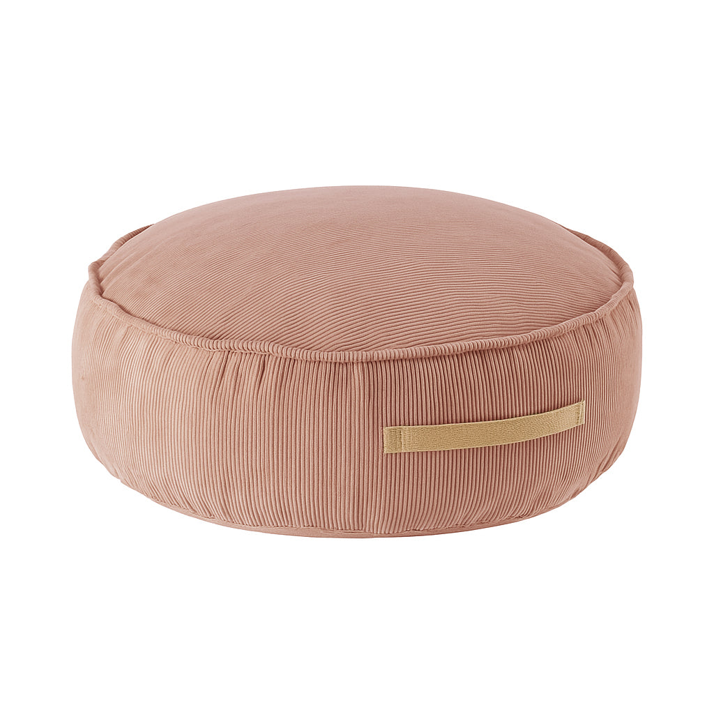 Coussin de sol rond en velours Corduroy à fines côtes Slimcord