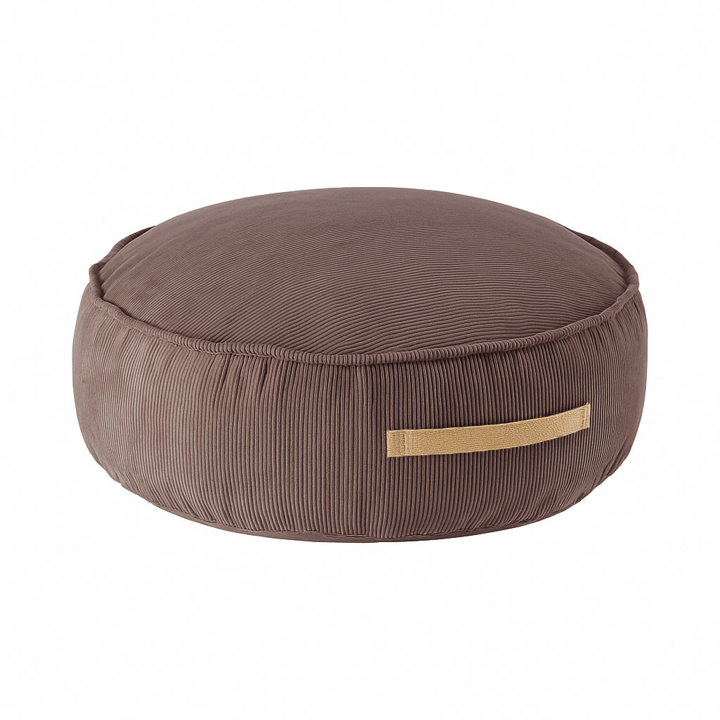 Coussin de sol rond en velours Corduroy à fines côtes Slimcord