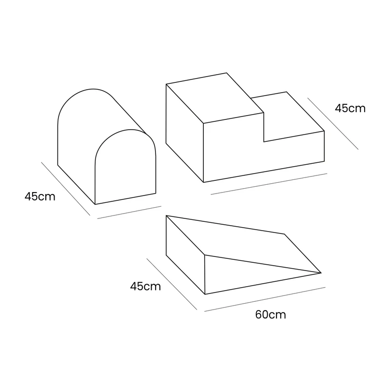 Parcours de motricité en velours | 3 pièces