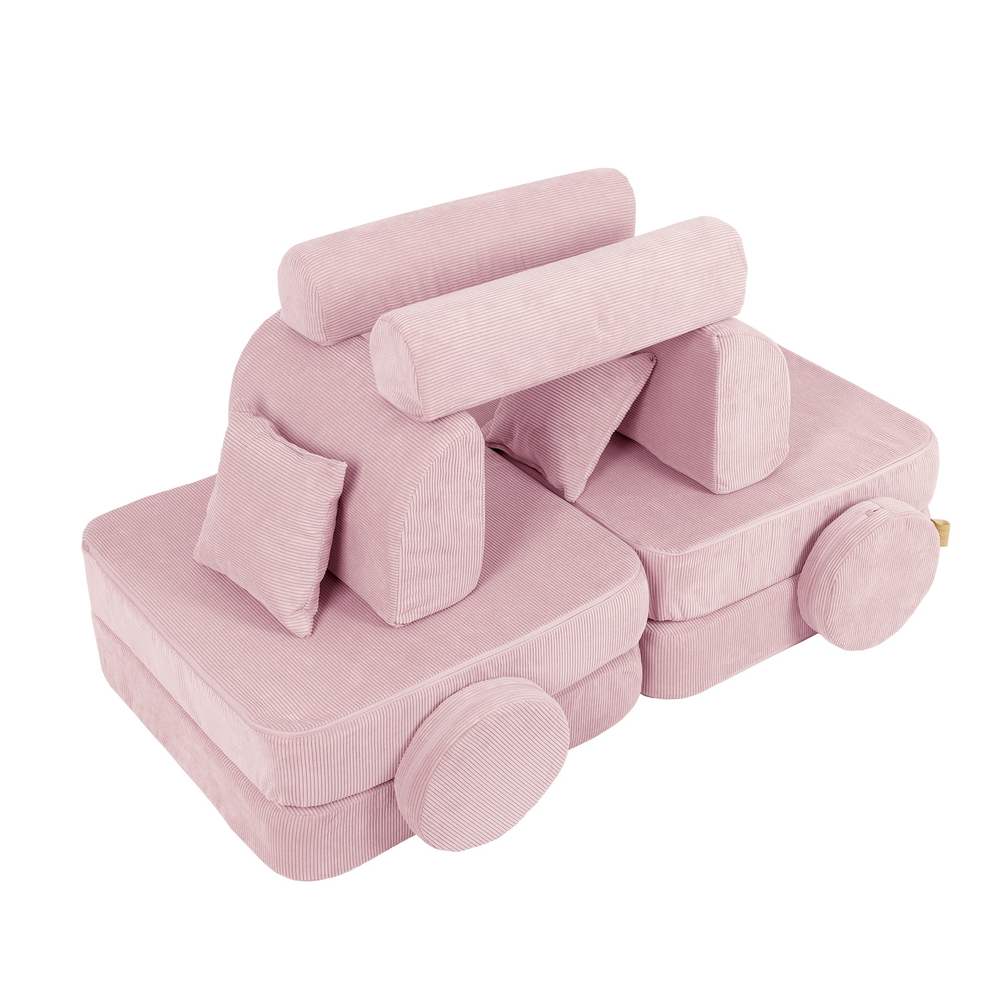 Canapé de jeu modulable Pocket 120cm en velours Corduroy à fines côtes Slimcord | 10 Pièces